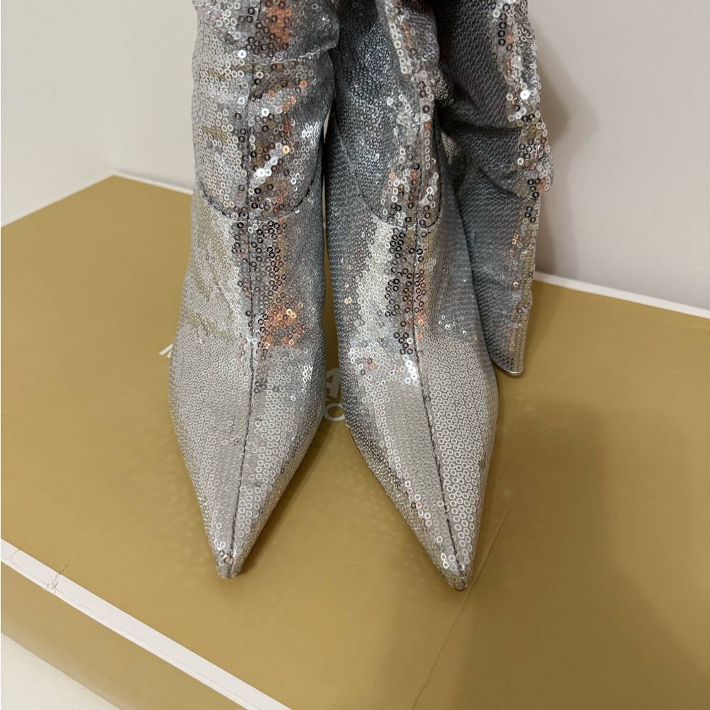 Michael Kors Sparkling Silver Over the Knee Boots - Picture 3 of 8